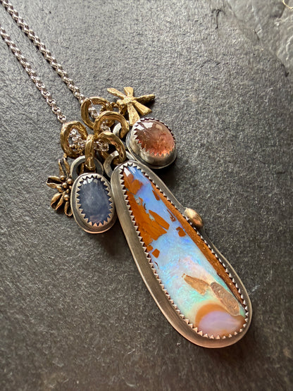 Multi stone Pendant Necklace