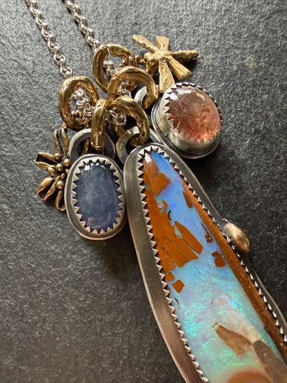 Multi stone Pendant Necklace