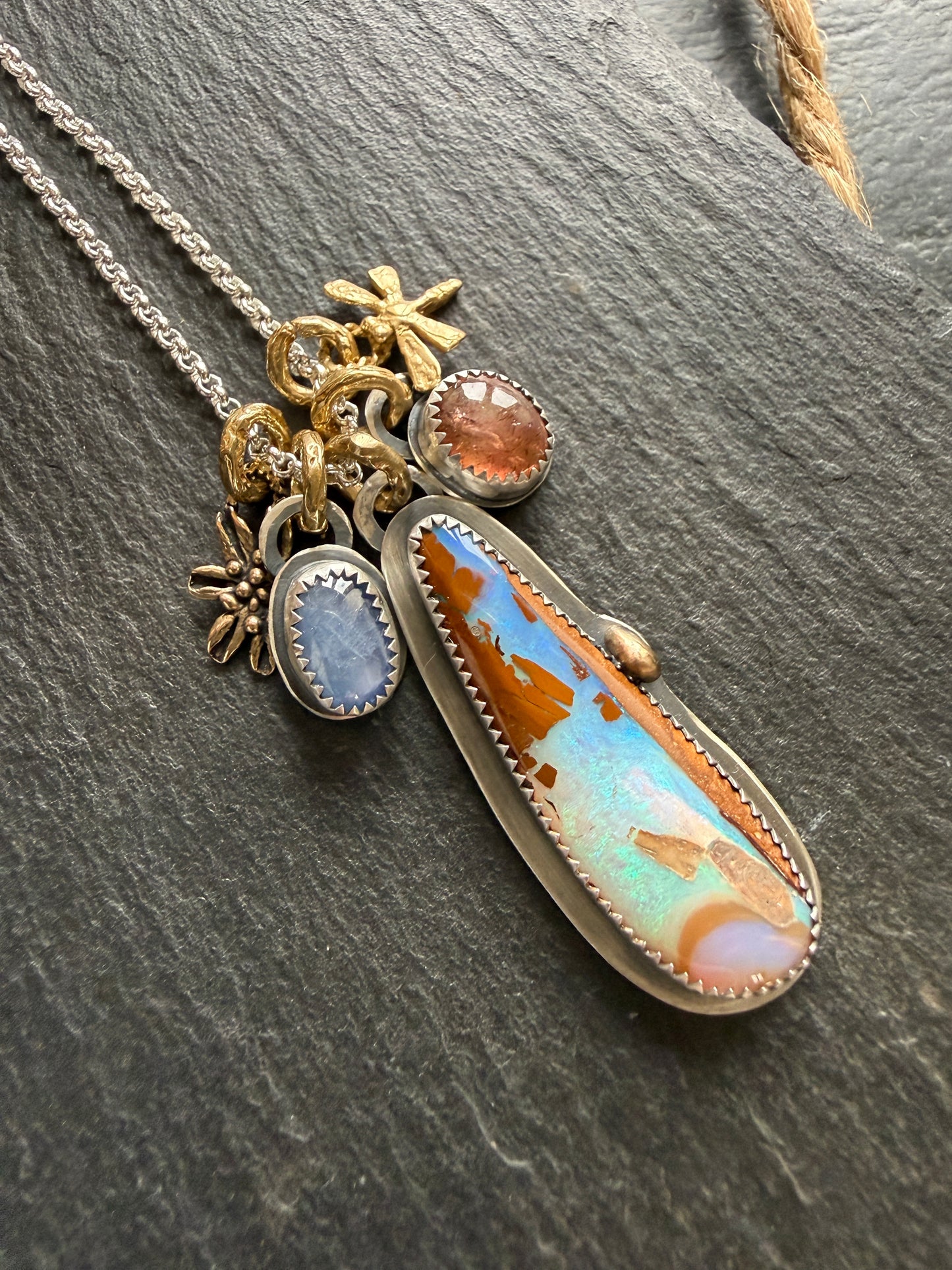Multi stone Pendant Necklace