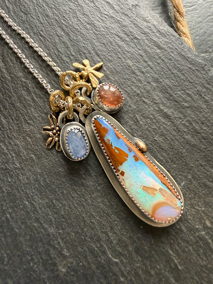 Multi stone Pendant Necklace