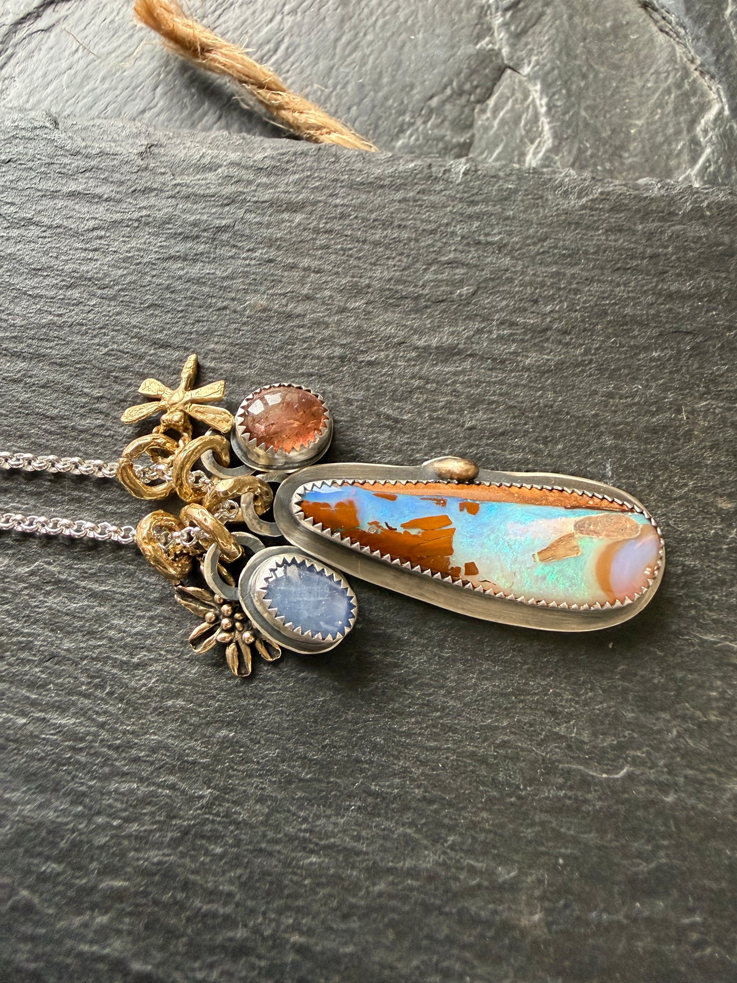 Multi stone Pendant Necklace
