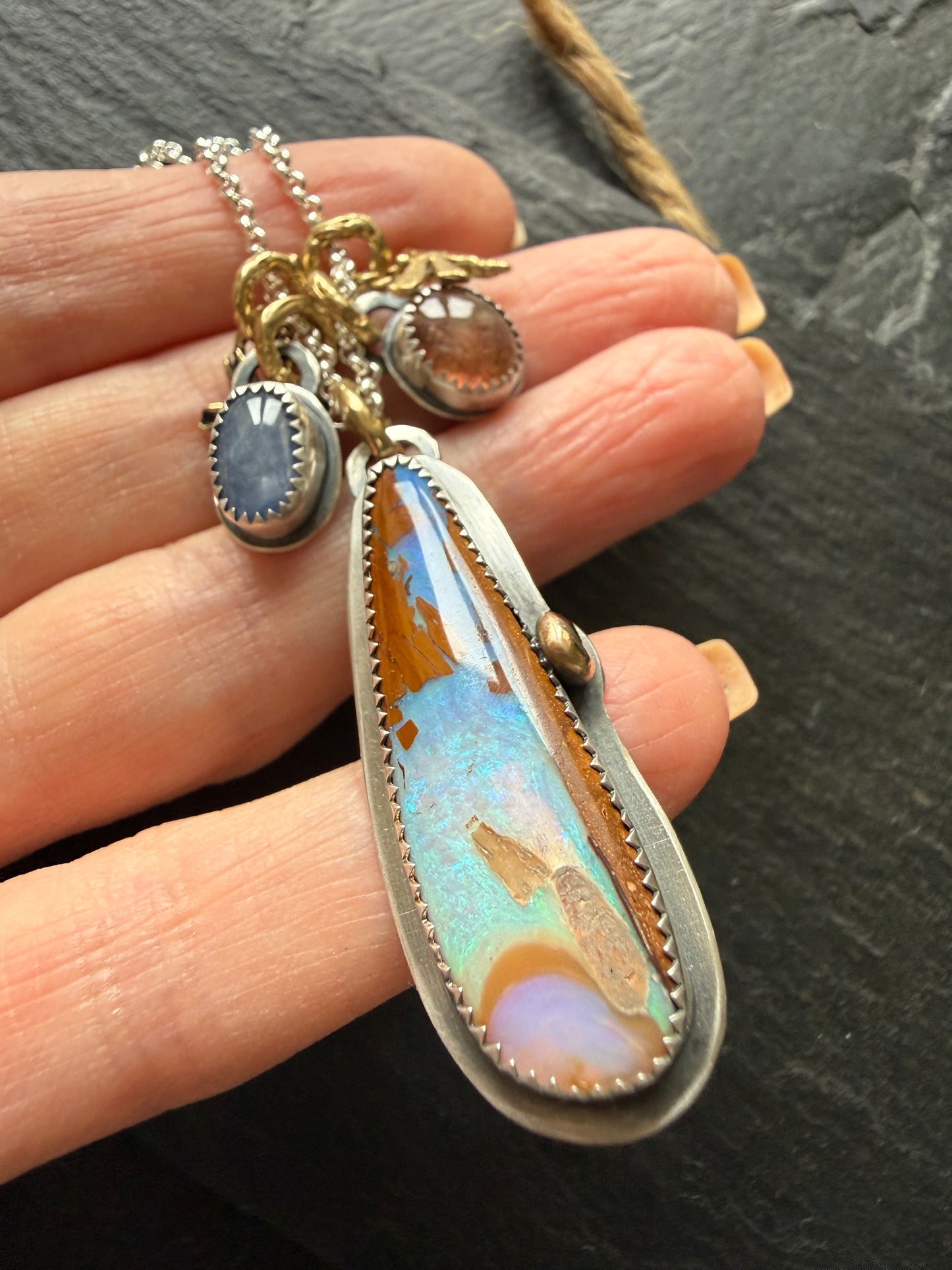 Multi stone Pendant Necklace