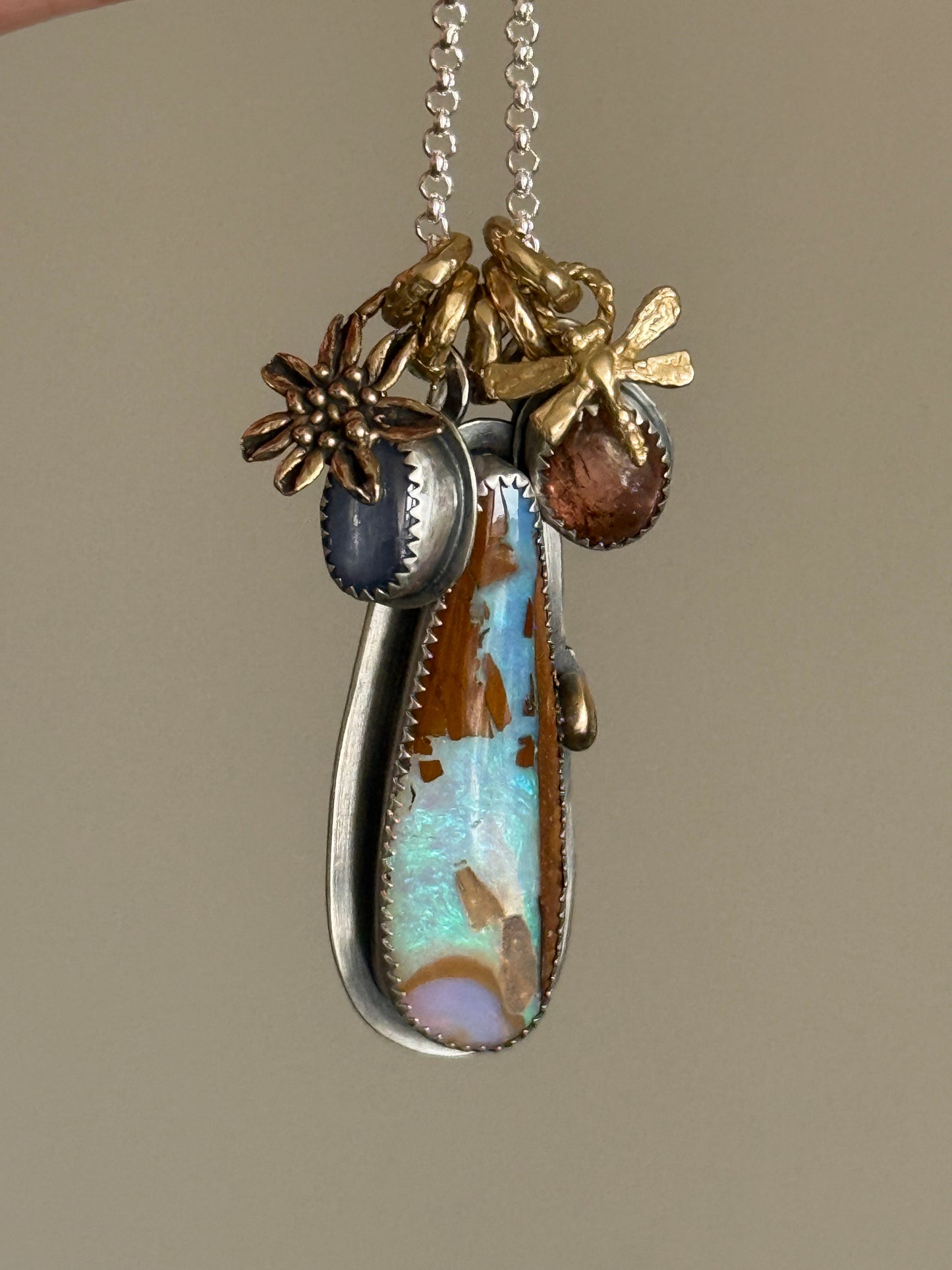Multi stone Pendant Necklace