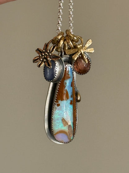 Multi stone Pendant Necklace