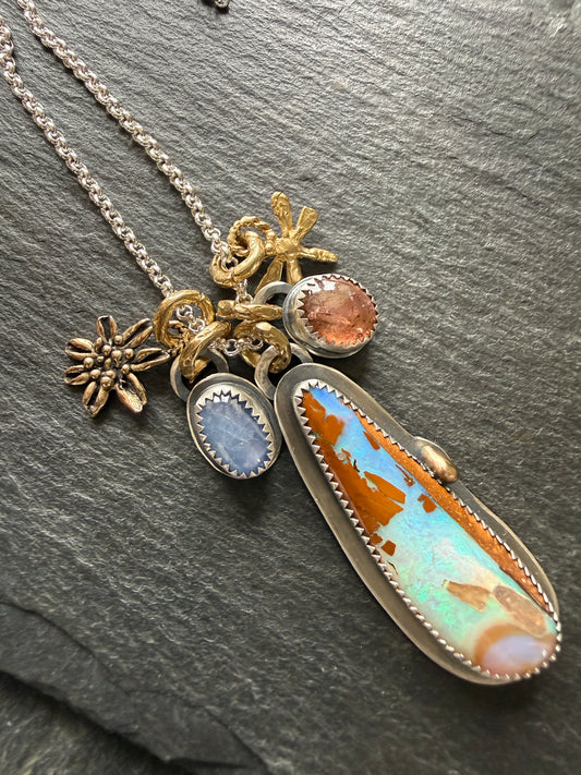 Multi stone Pendant Necklace
