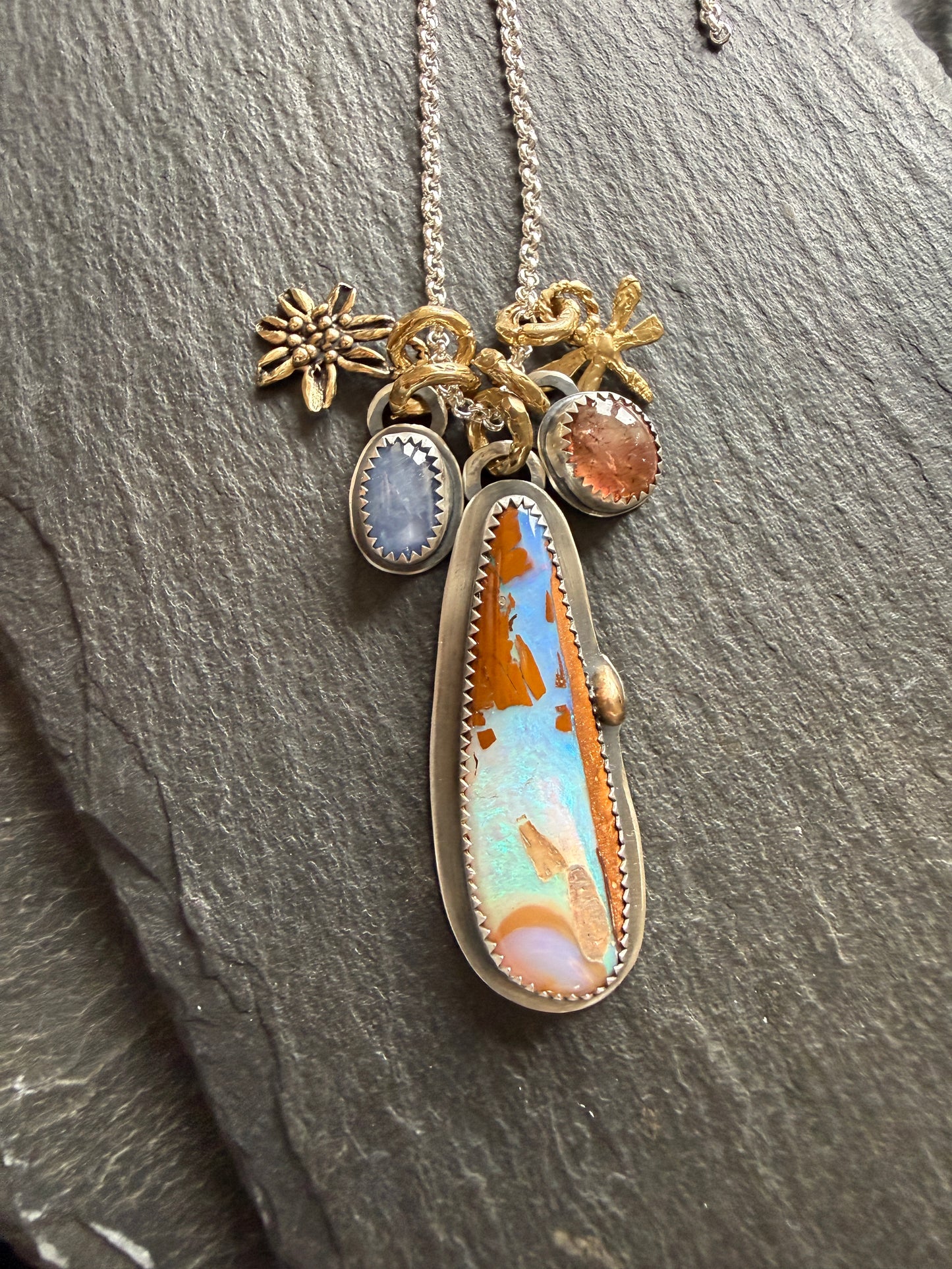 Multi stone Pendant Necklace