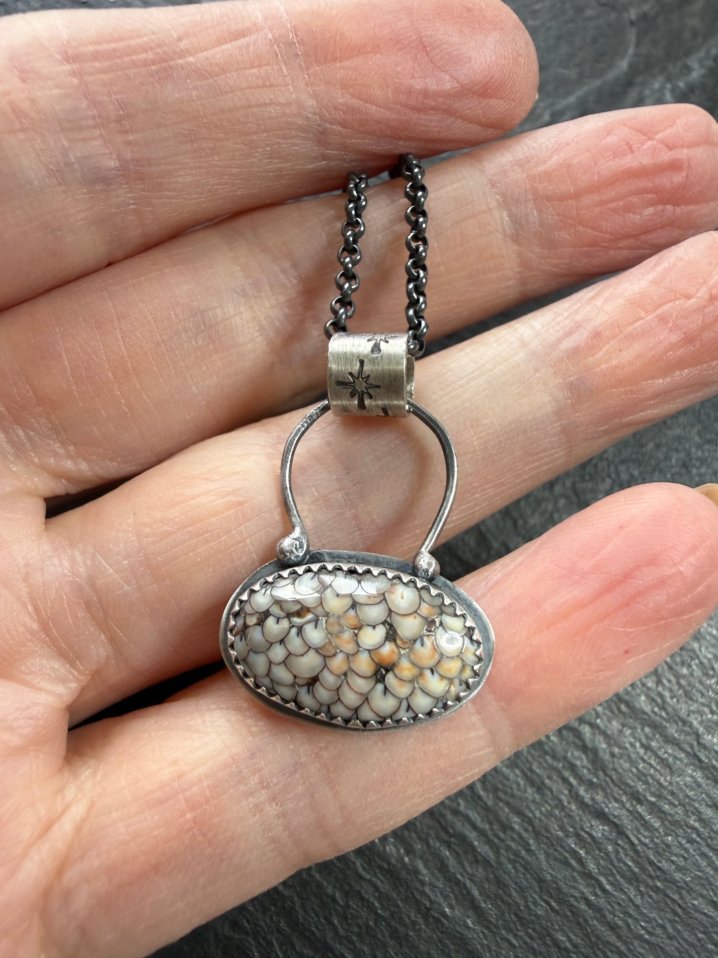 Fossilised Snakeskin Pendant