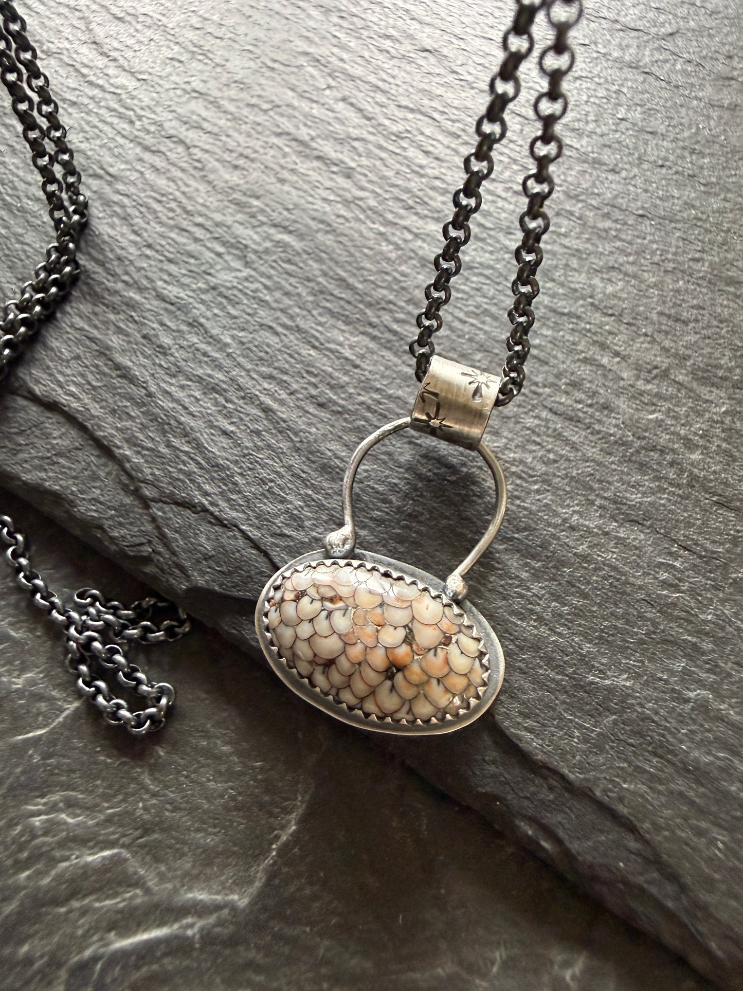 Fossilised Snakeskin Pendant