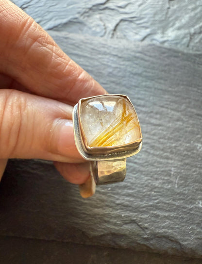 Rutile quartz ring 7 1/2