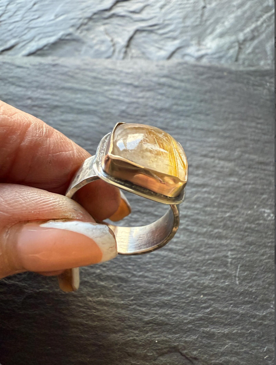 Rutile quartz ring 7 1/2