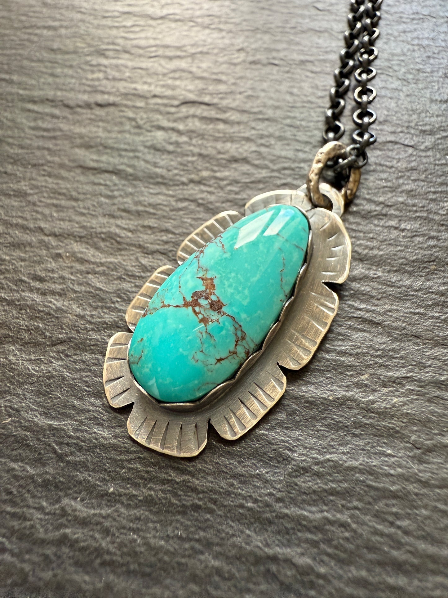 Bisbee Turquoise and Silver Necklace