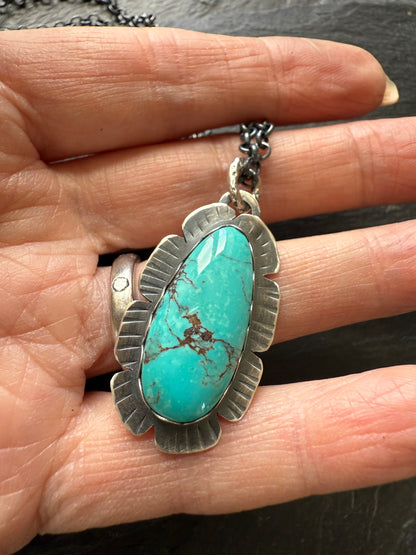 Bisbee Turquoise and Silver Necklace