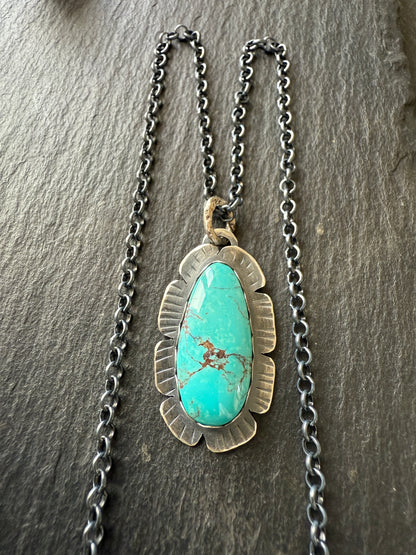 Bisbee Turquoise and Silver Necklace
