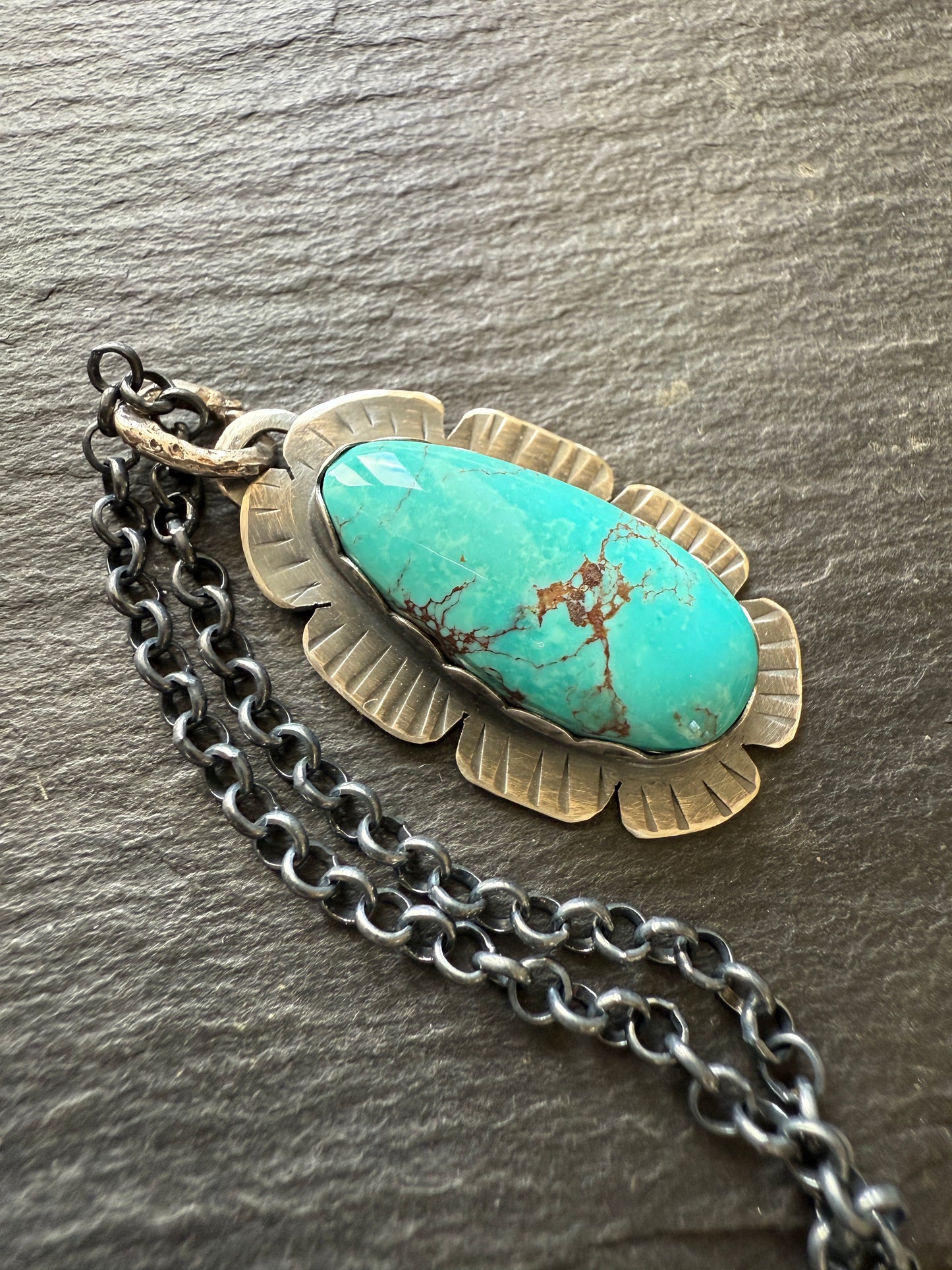 Bisbee Turquoise and Silver Necklace