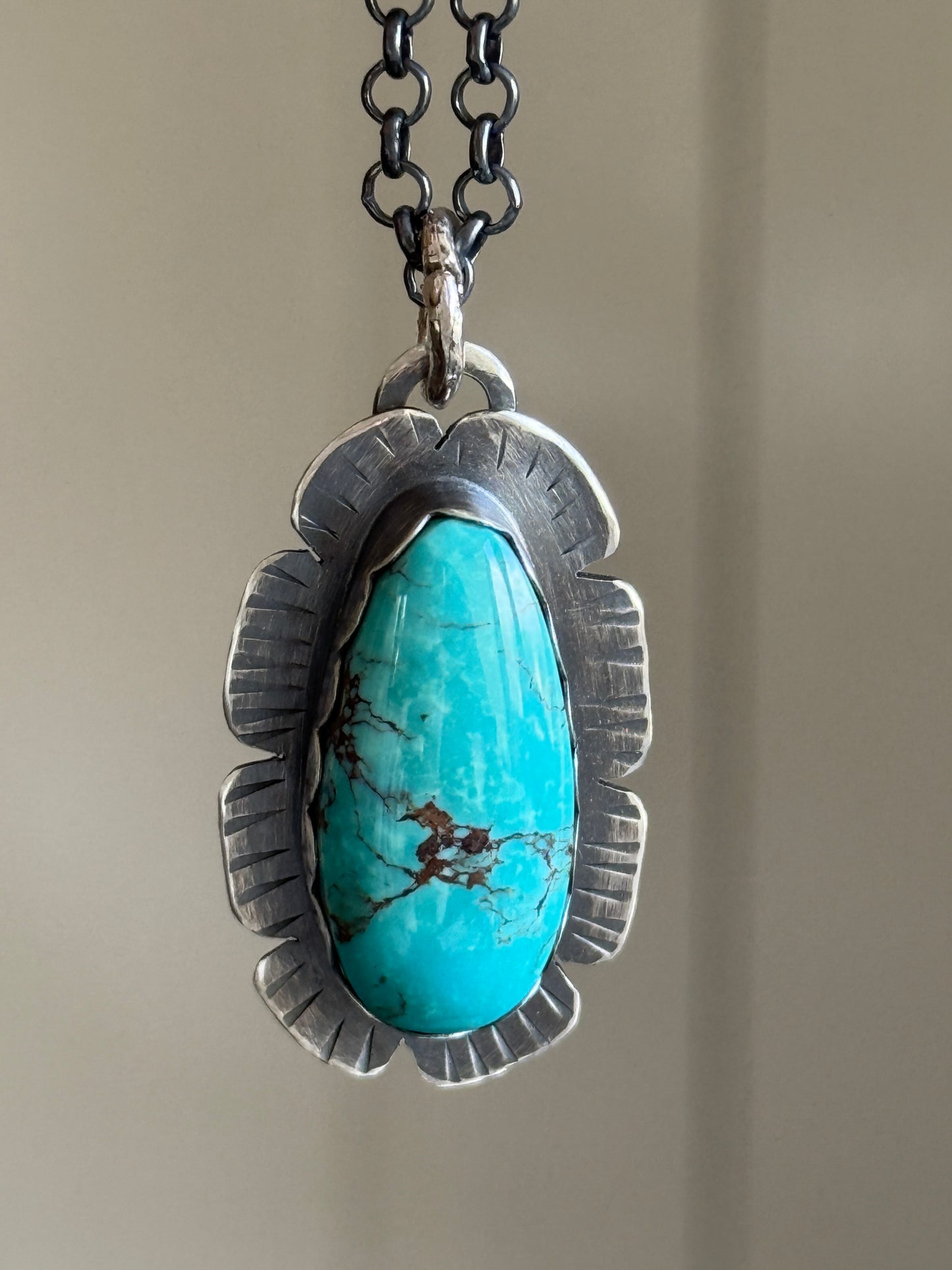Bisbee Turquoise and Silver Necklace