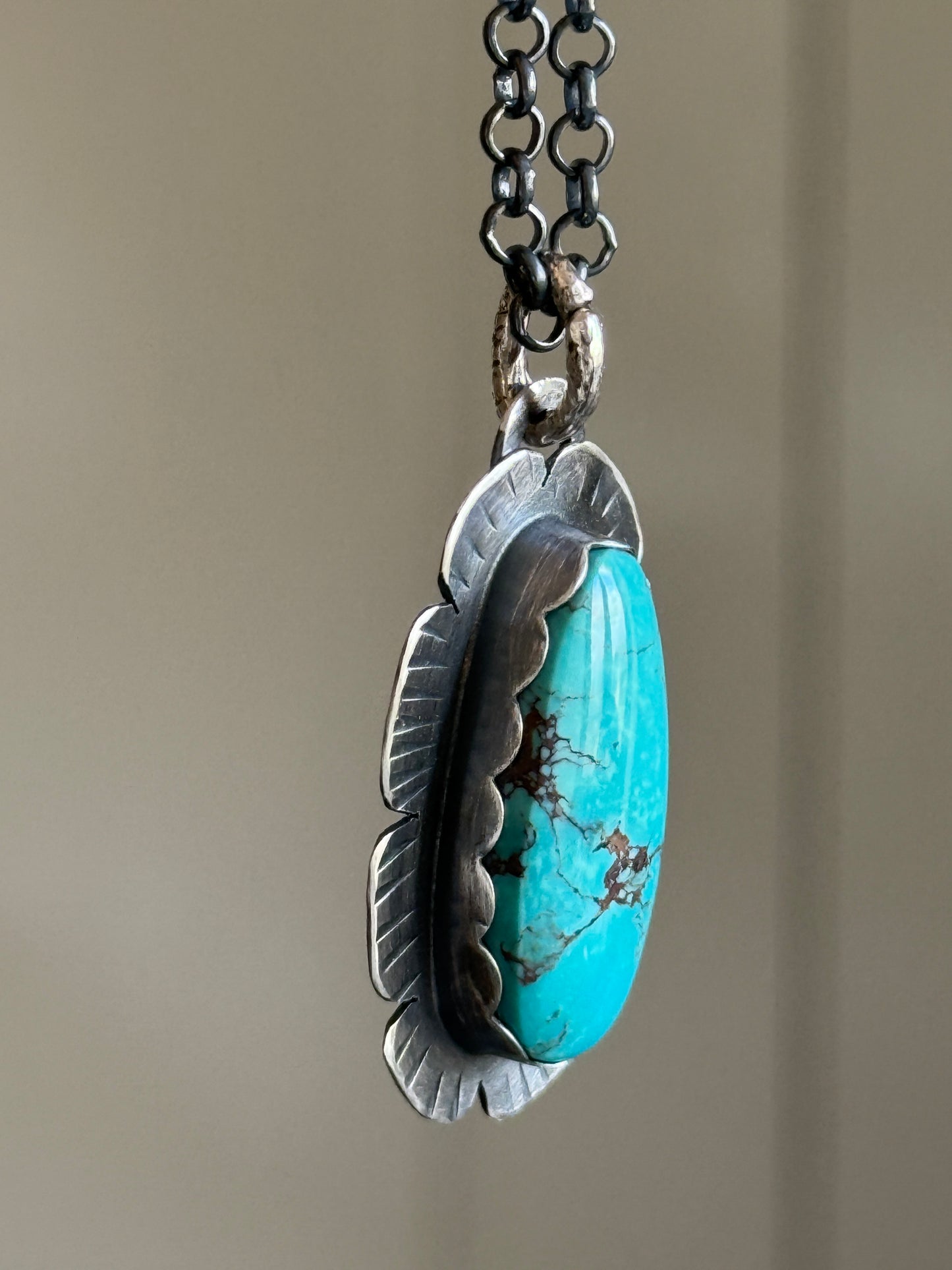 Bisbee Turquoise and Silver Necklace