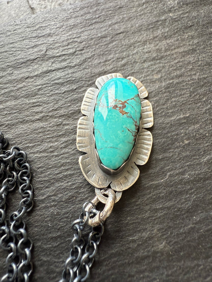 Bisbee Turquoise and Silver Necklace