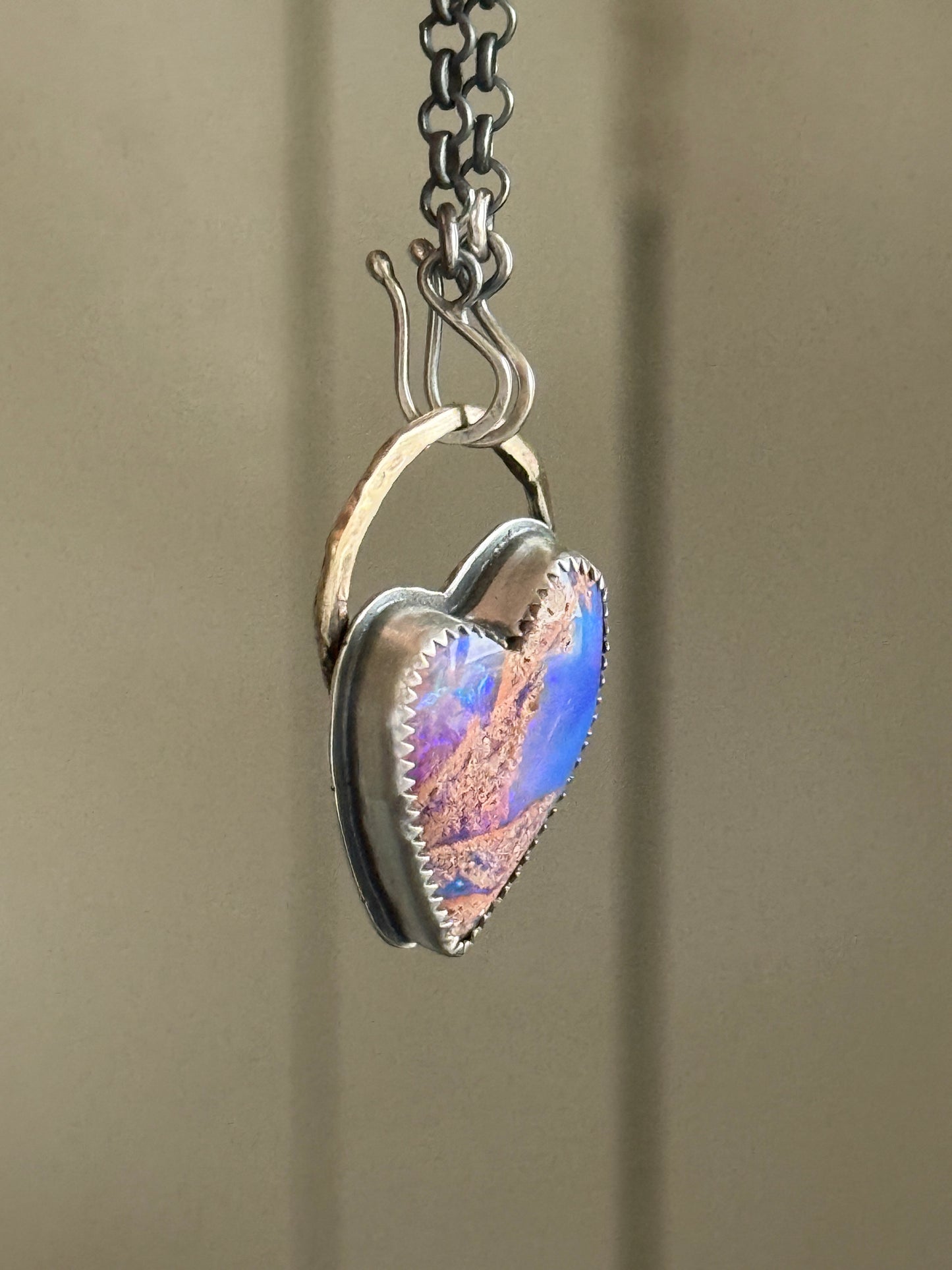 Heart Boulder Opal Pendant