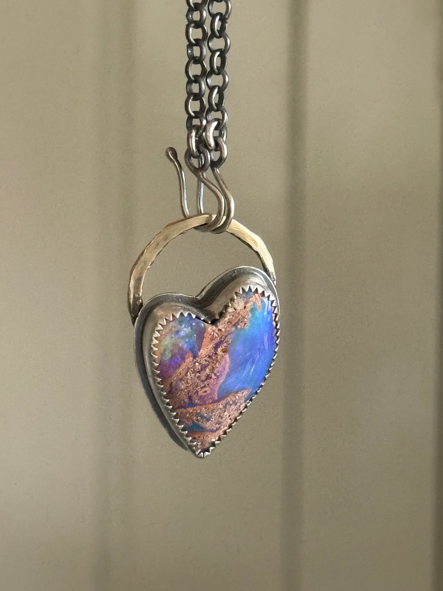 Heart Boulder Opal Pendant