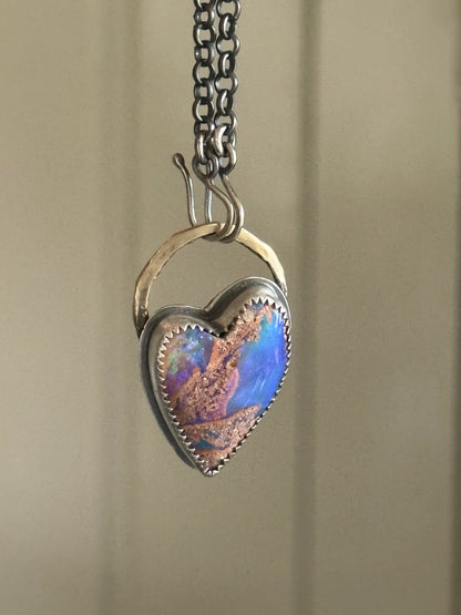 Heart Boulder Opal Pendant