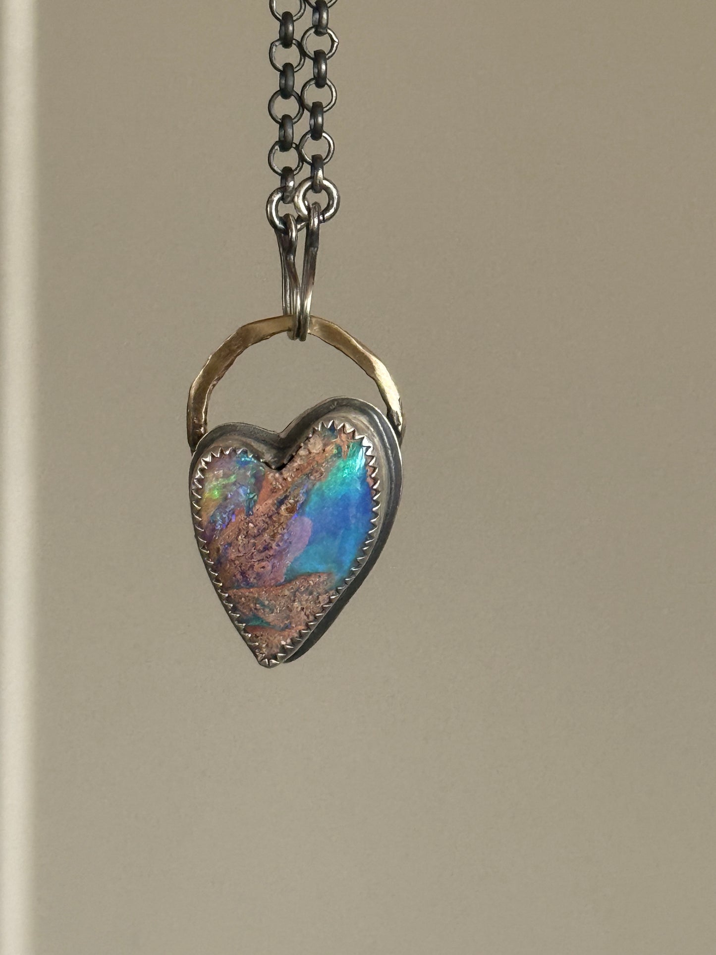 Heart Boulder Opal Pendant