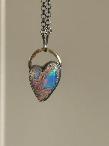 Heart Boulder Opal Pendant