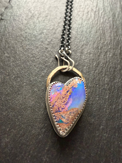 Heart Boulder Opal Pendant