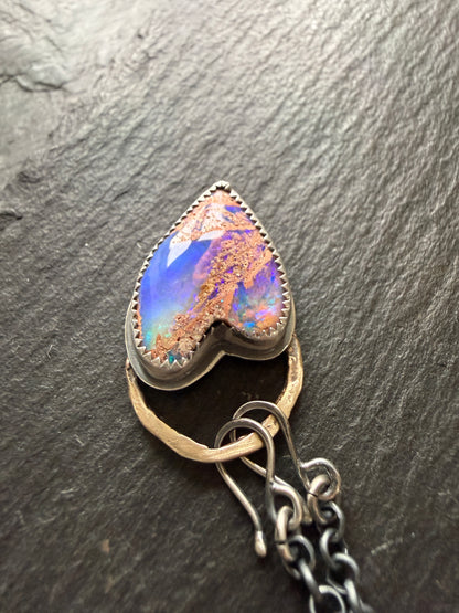 Heart Boulder Opal Pendant