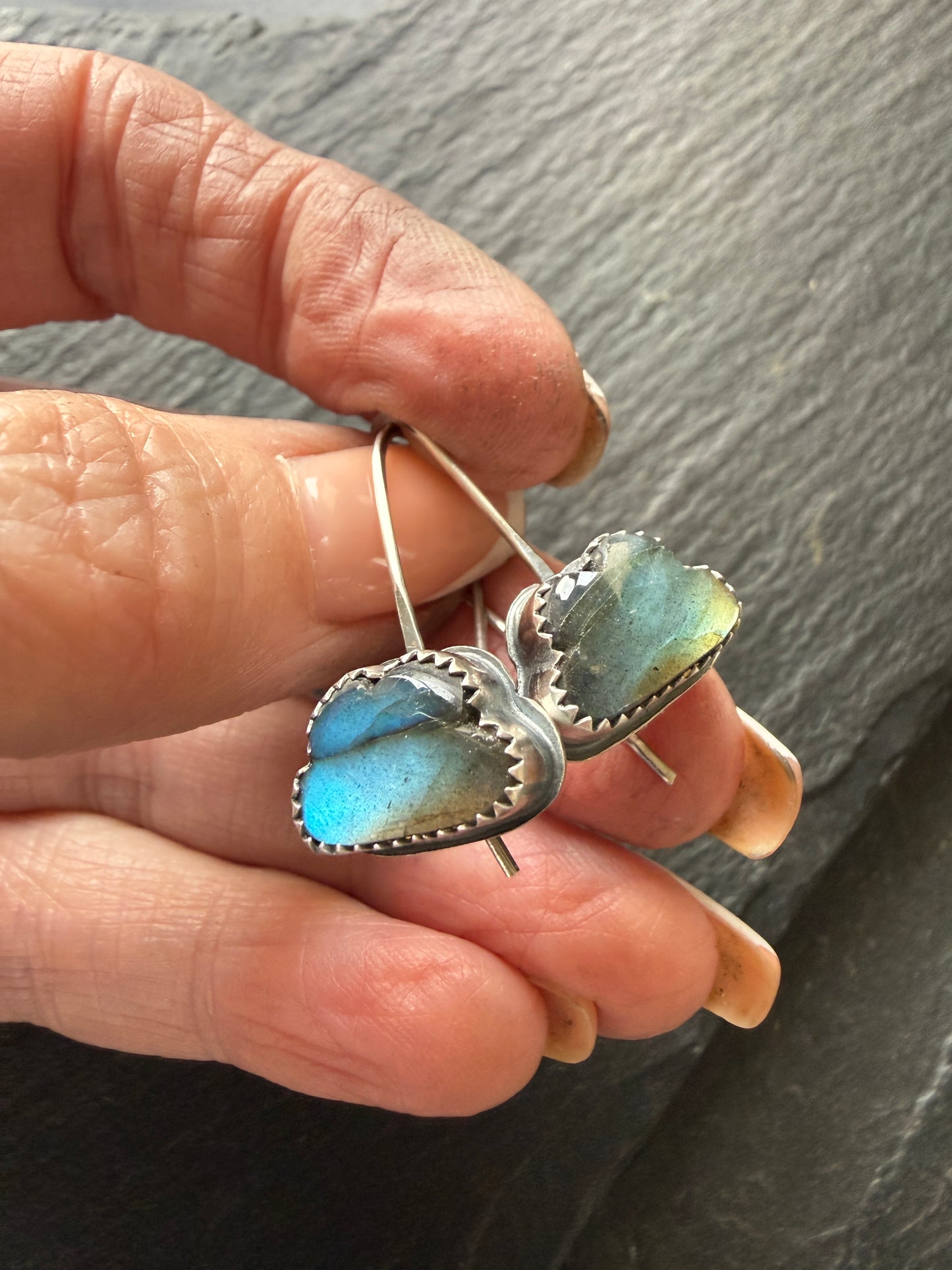 Labradorite Cloud Drop Earrings