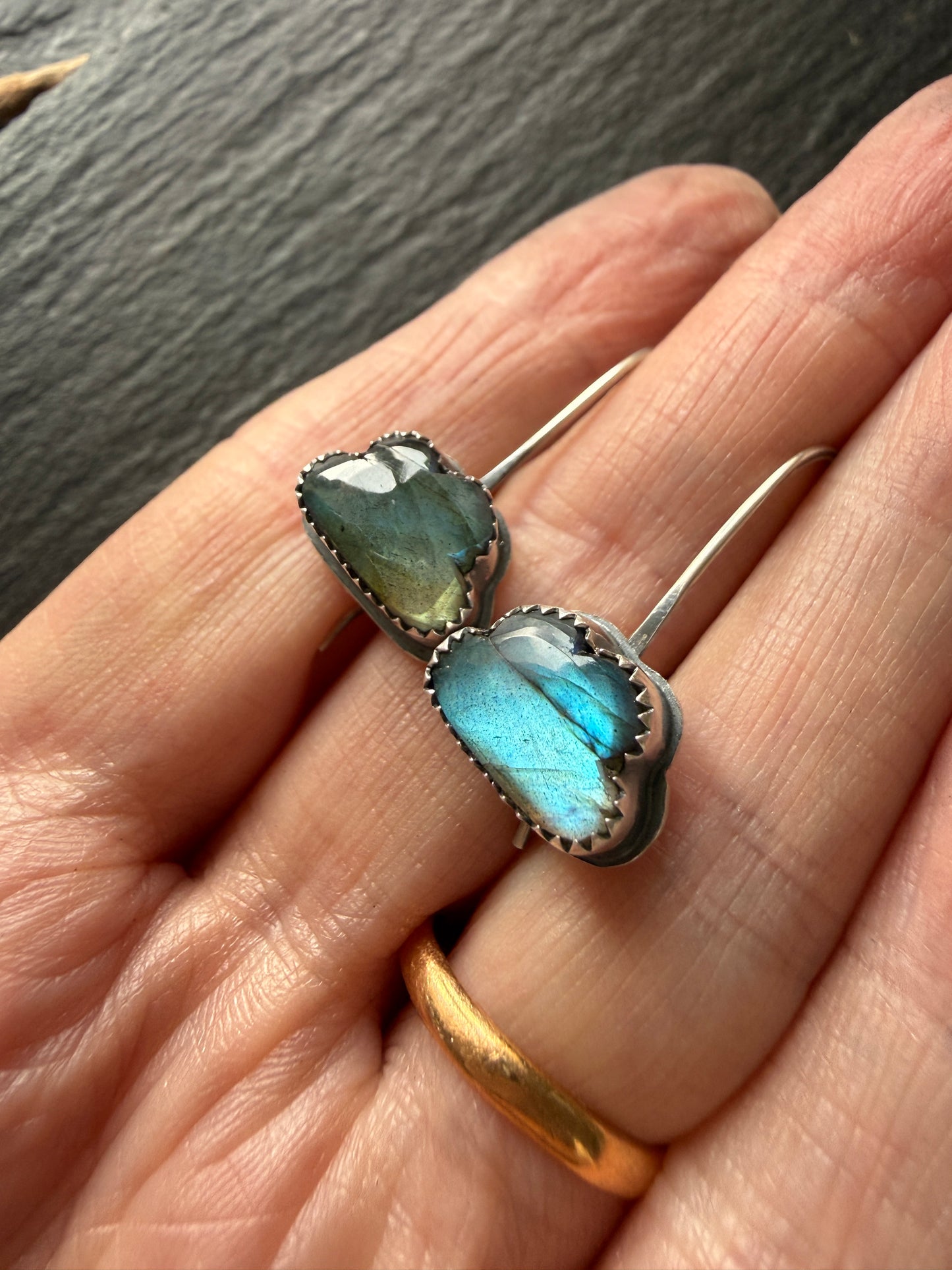 Labradorite Cloud Drop Earrings