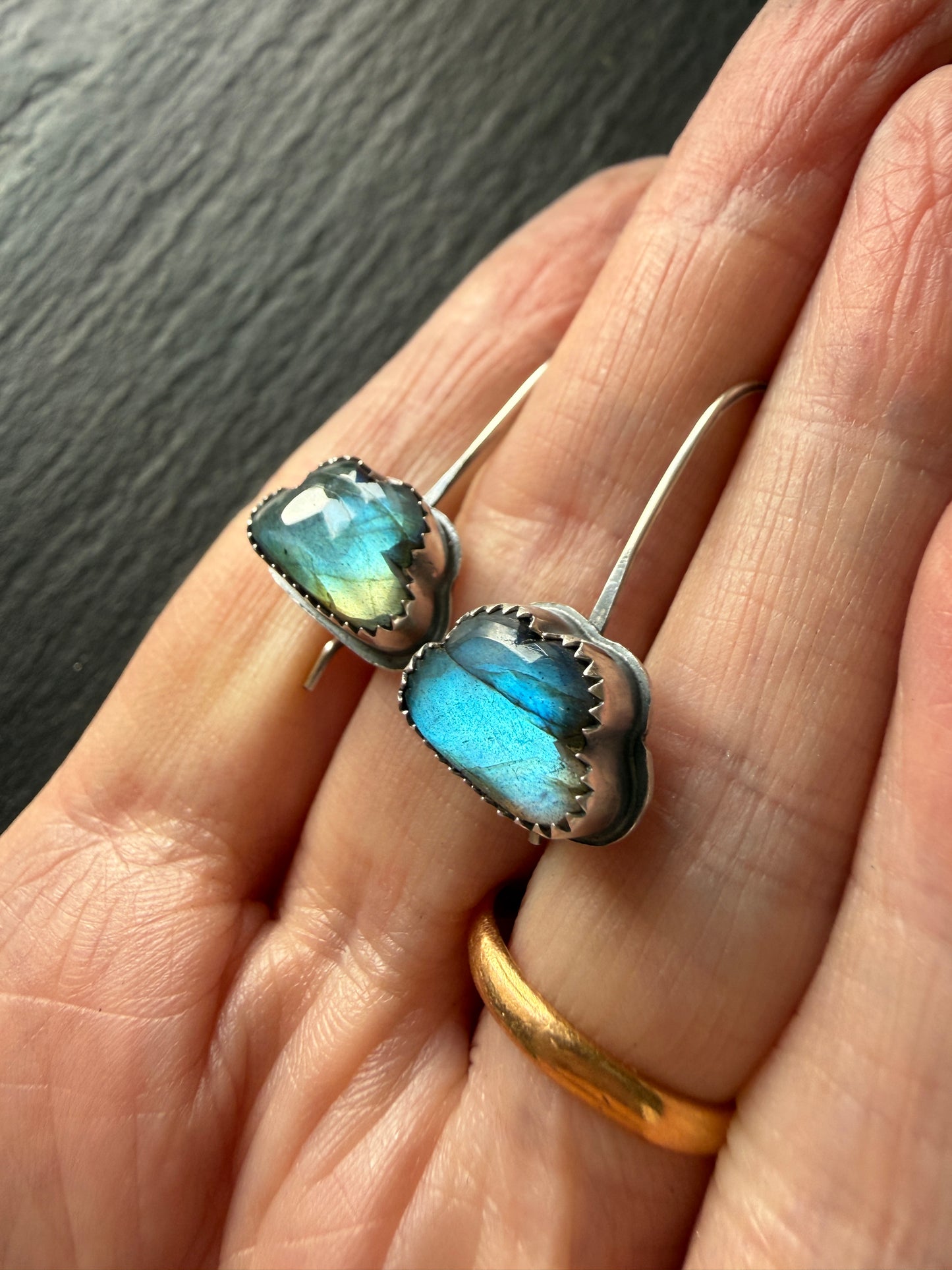 Labradorite Cloud Drop Earrings