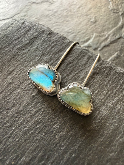 Labradorite Cloud Drop Earrings