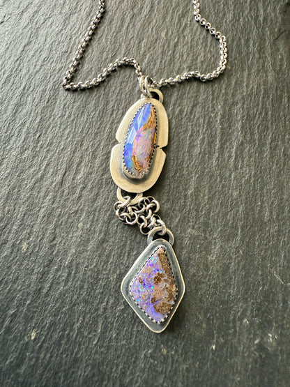 Purple Opal Lariat Necklace