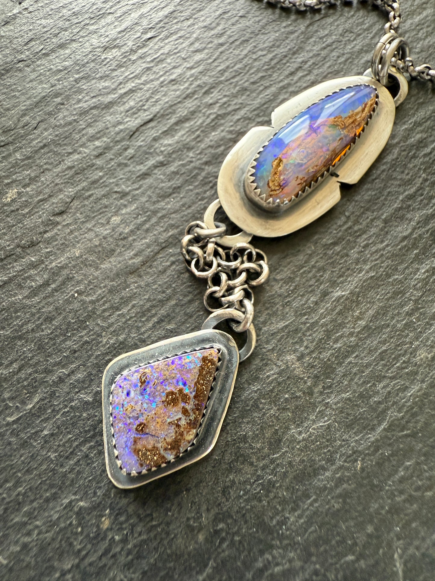 Purple Opal Lariat Necklace