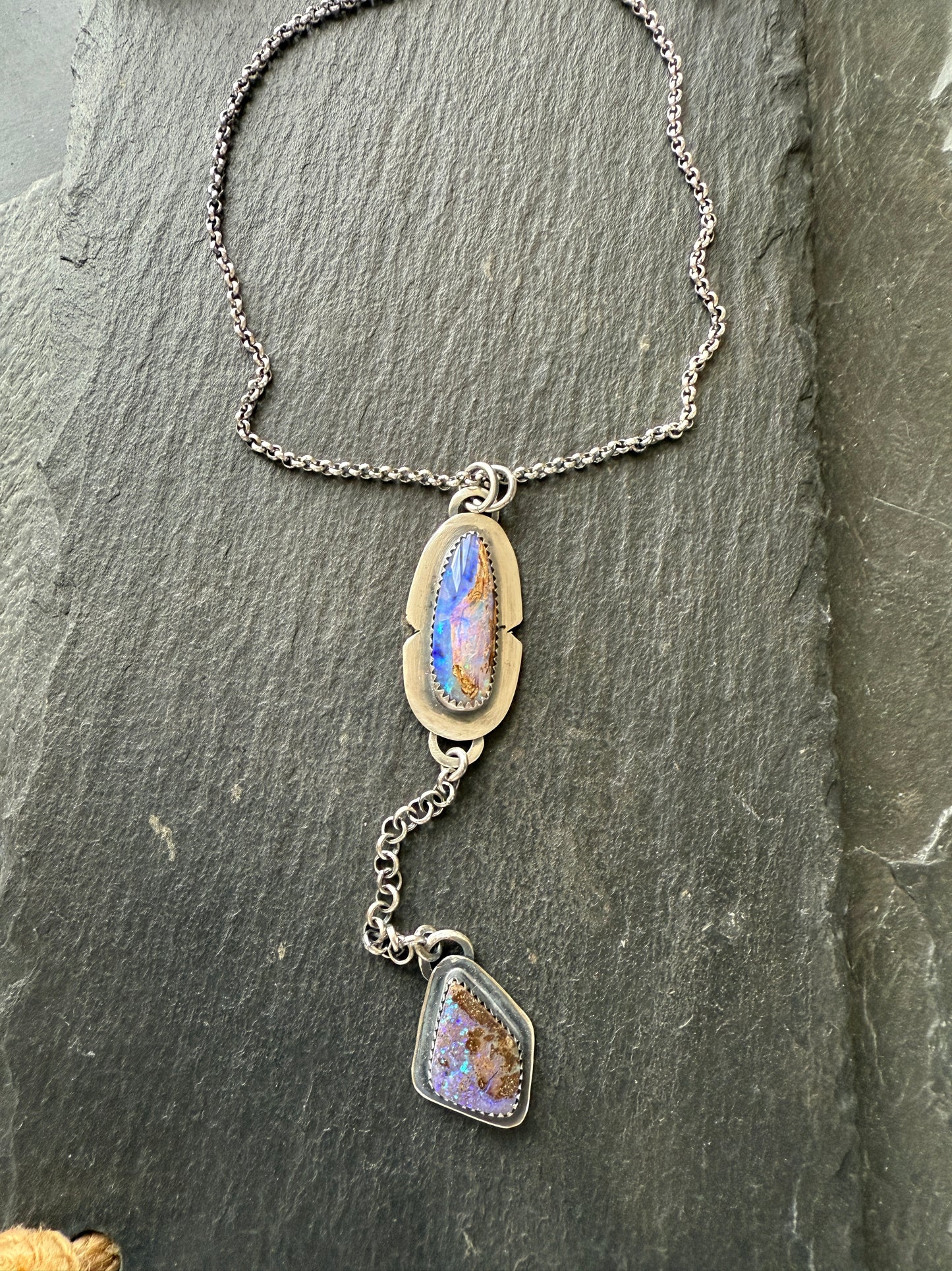 Purple Opal Lariat Necklace