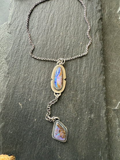 Purple Opal Lariat Necklace