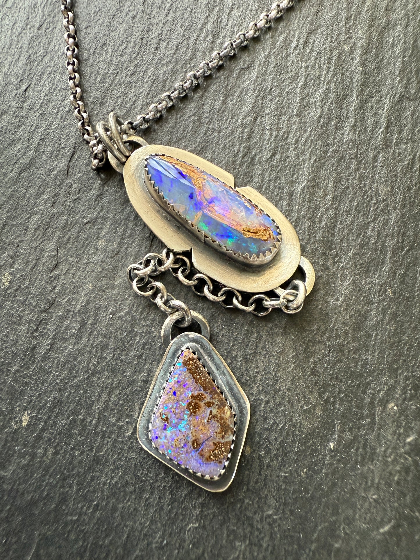 Purple Opal Lariat Necklace