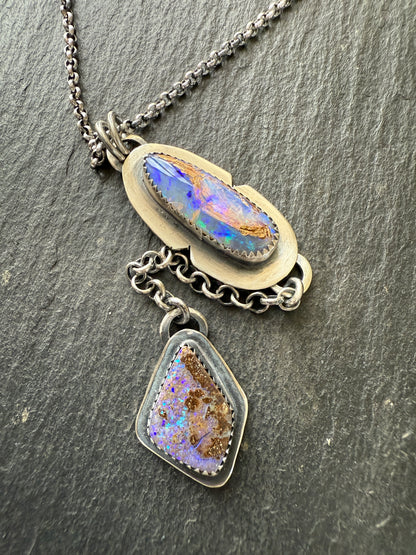 Purple Opal Lariat Necklace