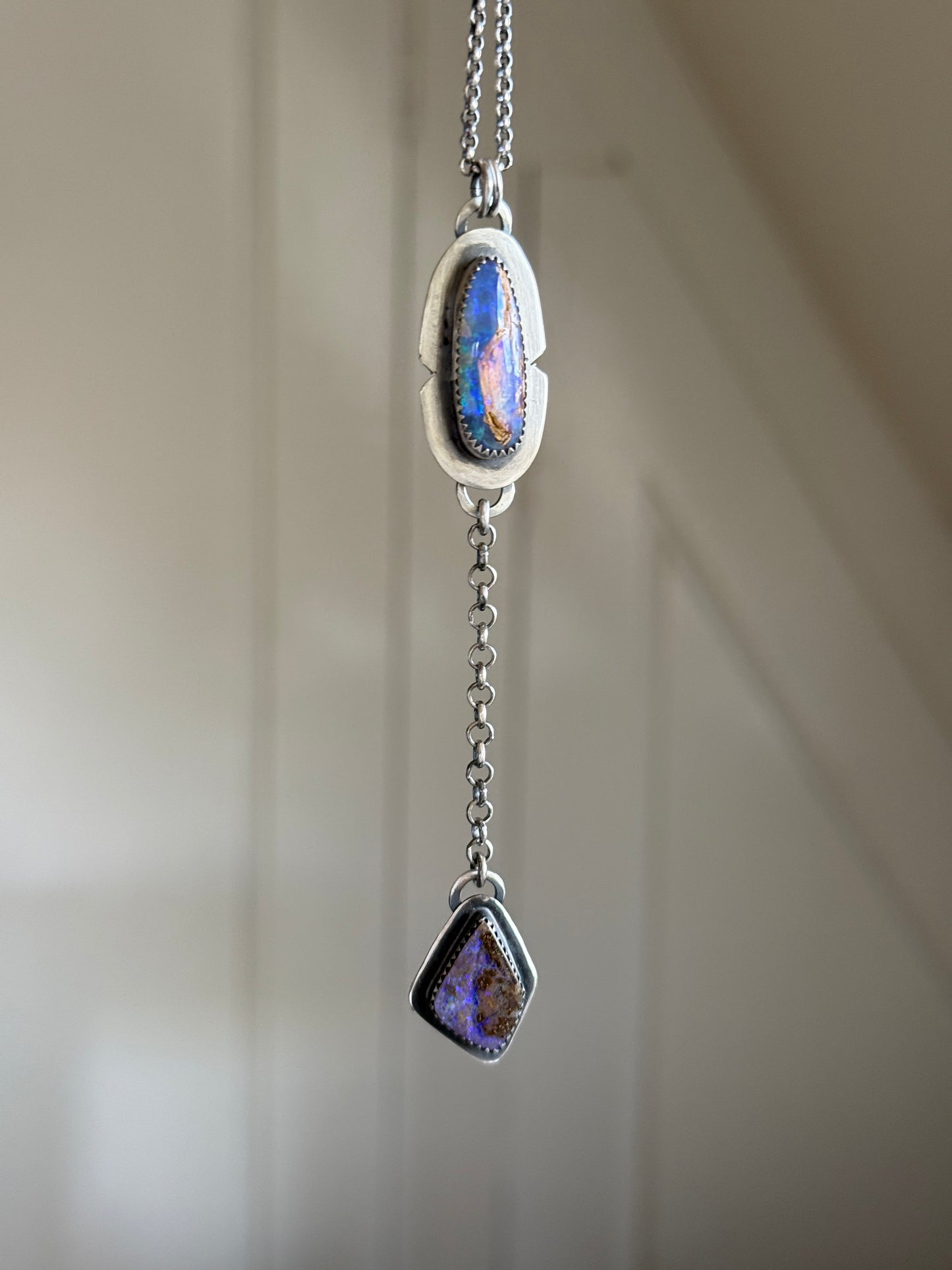 Purple Opal Lariat Necklace