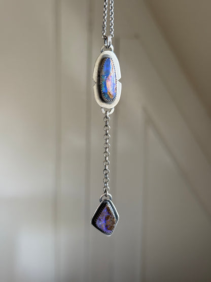 Purple Opal Lariat Necklace