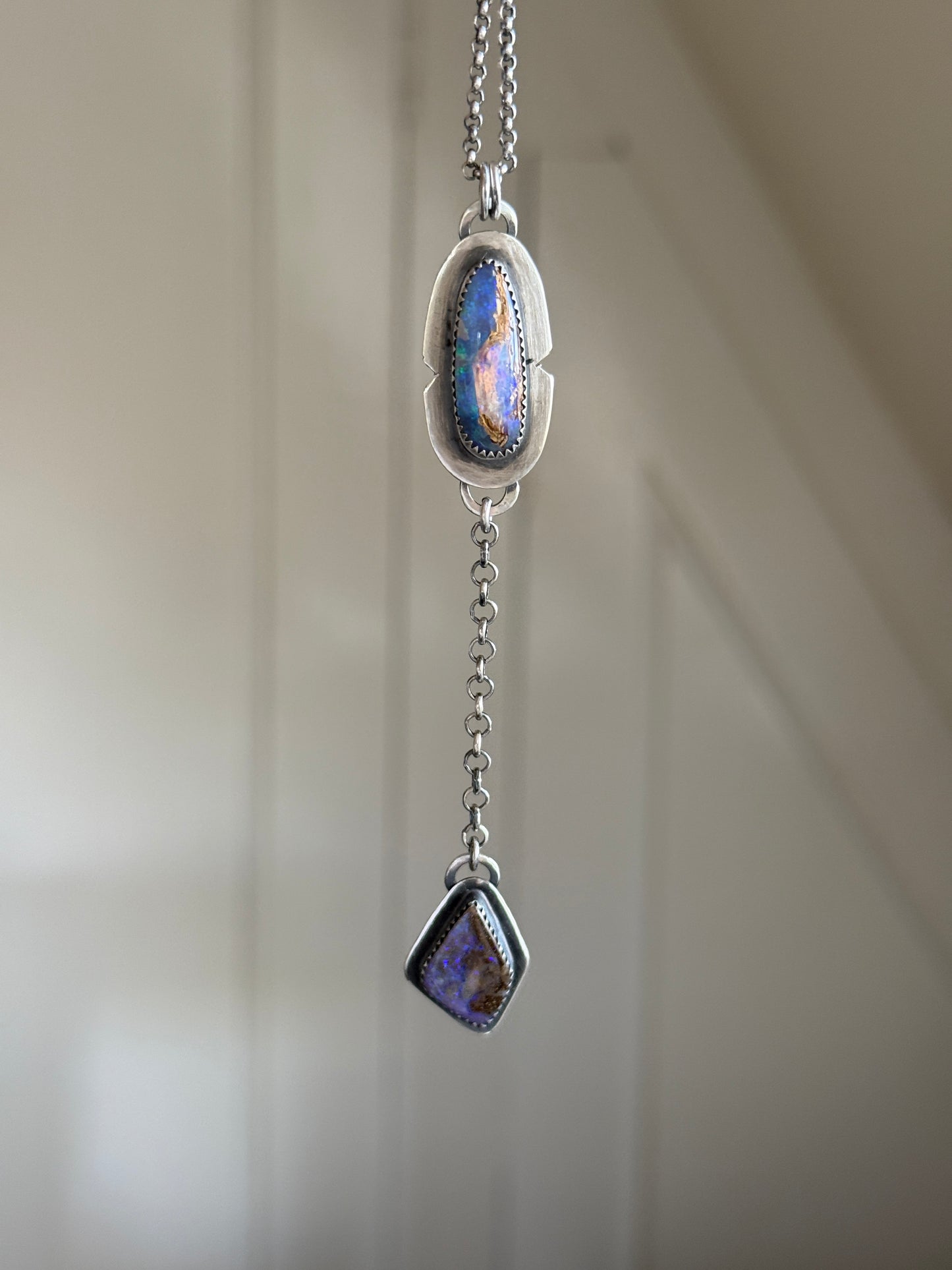 Purple Opal Lariat Necklace