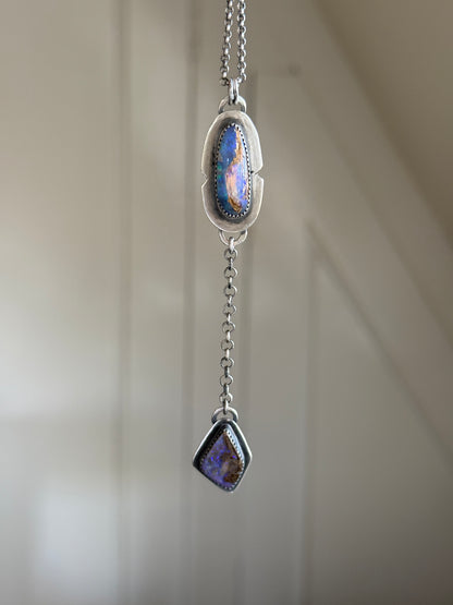 Purple Opal Lariat Necklace