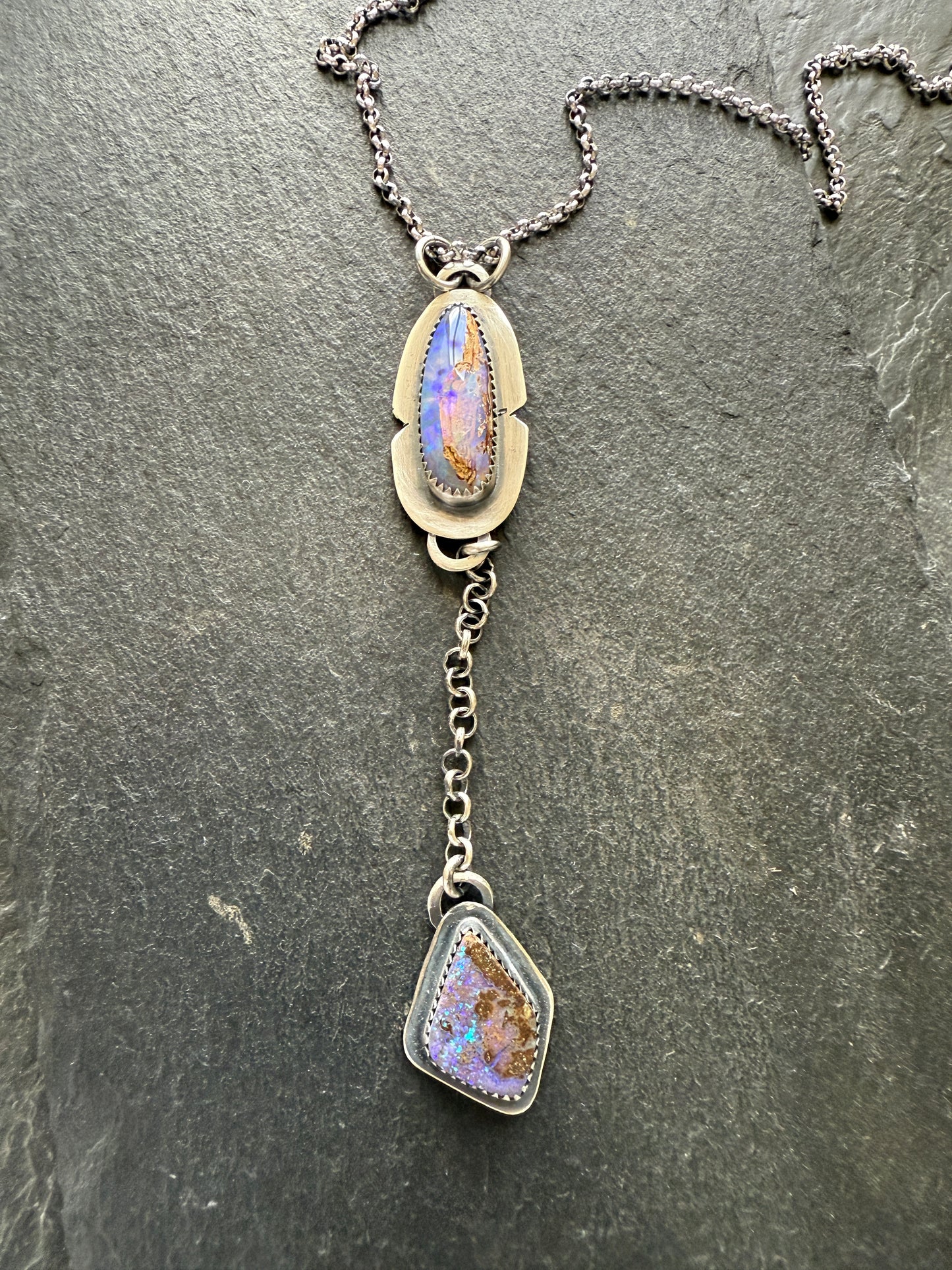 Purple Opal Lariat Necklace