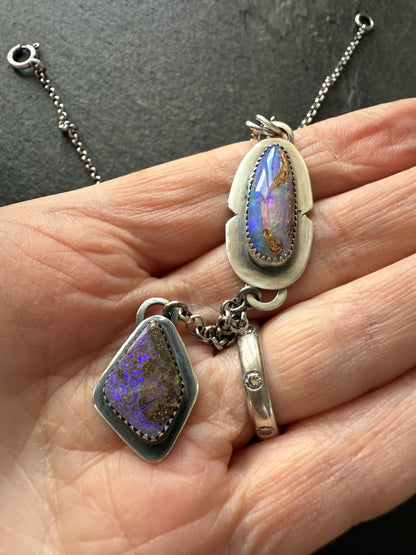 Purple Opal Lariat Necklace