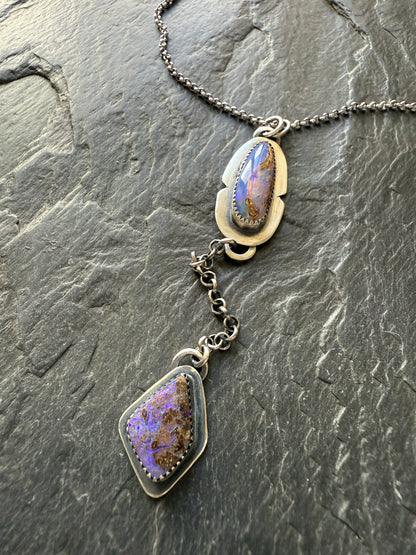 Purple Opal Lariat Necklace