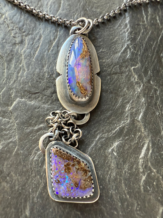 Purple Opal Lariat Necklace