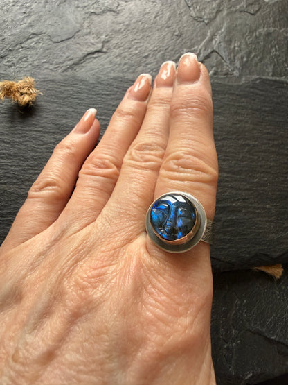 Labradorite Ring US 7.5 / UK O 1/2