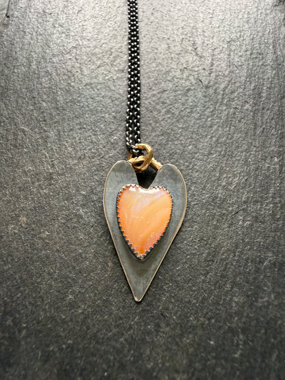 Boulder Opal Heart Pendant