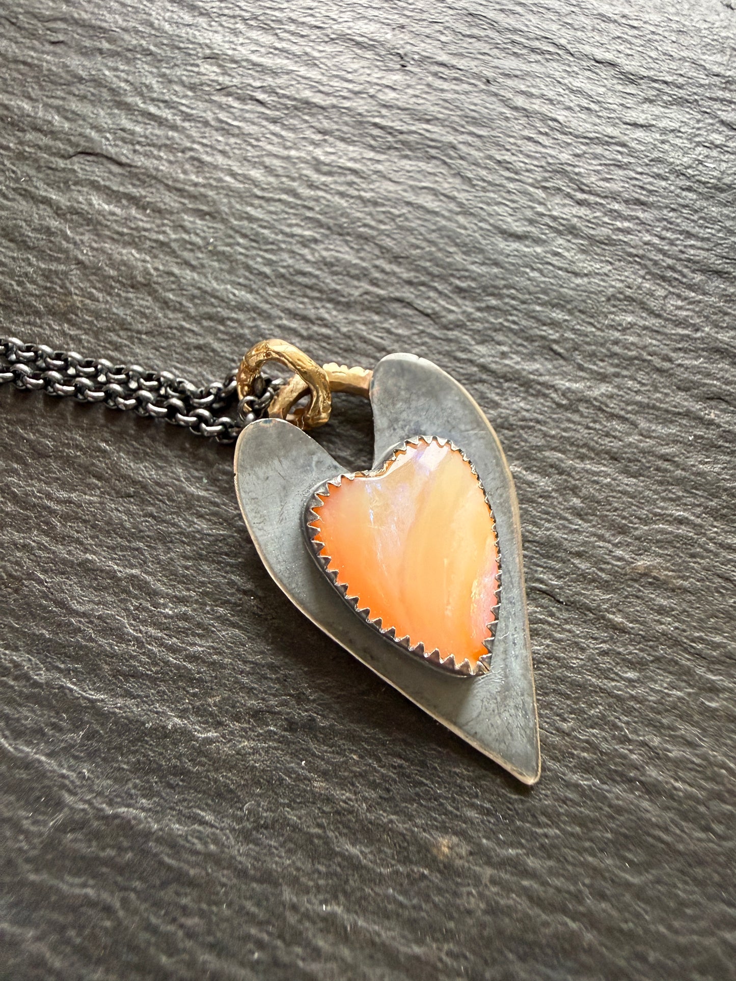 Boulder Opal Heart Pendant