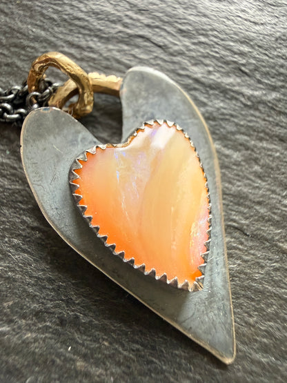 Boulder Opal Heart Pendant
